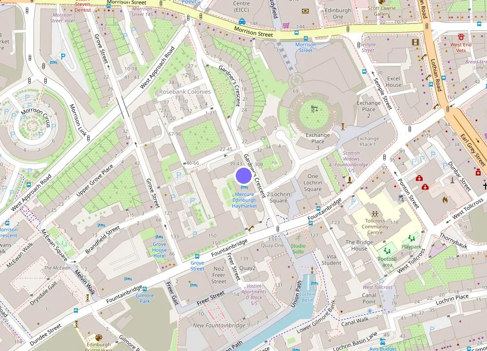Map: Mercure Edinburgh Haymarket